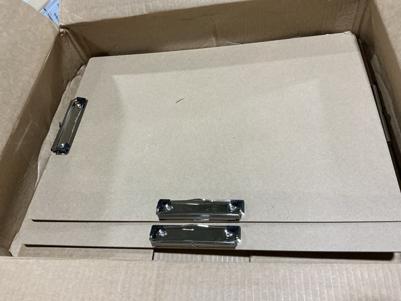 Condition photo showing Good Condition for henoyso 4 pcs extra large clipboard wooden lap board with low profile clip brown double landscape clip hardboard drawing horizontal clipboard for paper sketching art supplies (14x20 inch) 14x20 inch 4