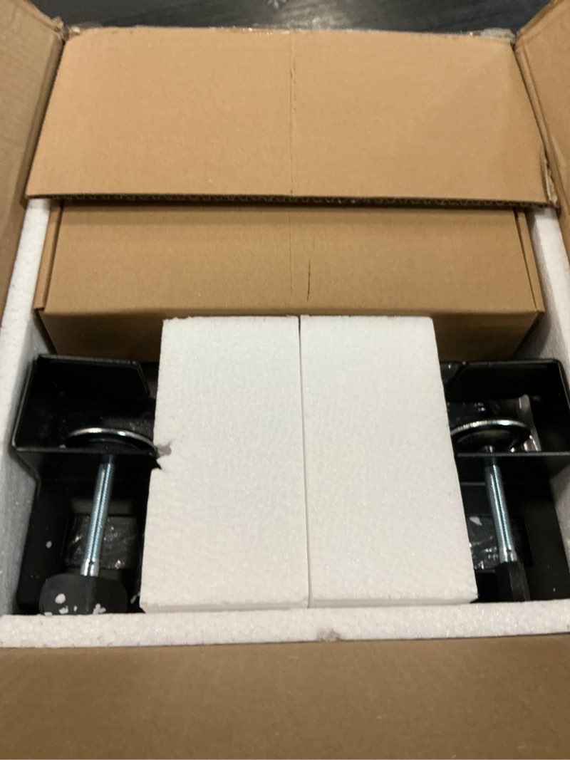 Condition photo showing New/Like New for large keyboard tray under desk slide out with sturdy c-clamp mount and storage drawer, 27" (31" including clamps) x 12" ergonomic keyboard trays for home and office, black fixed height