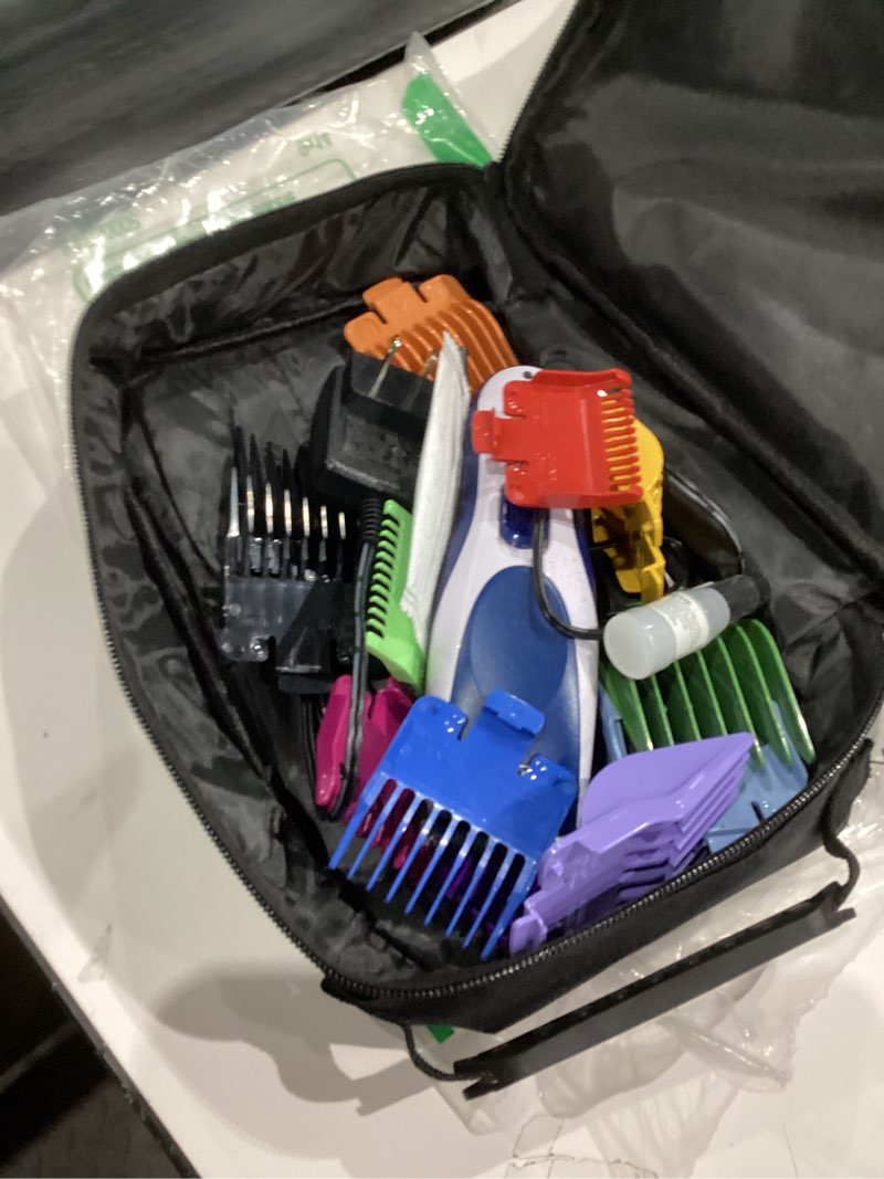 Condition photo showing As Is for Wahl Color Pro Cordless Rechargeable Hair Clipper & Trimmer – Easy Color-Coded Guide Combs - for Men, Women, & Children – Model 9649P