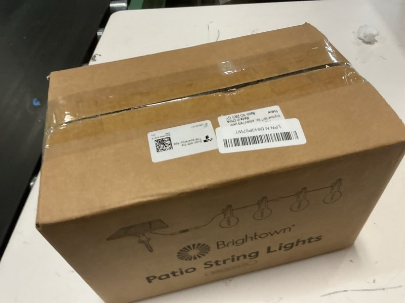Condition photo showing New/Like New for brightown 58ft solar string lights outdoor with remote cable ties hooks, 26 led shatterproof bulbs, 3 light modes, dimmer & timer, commercial grade patio lights for yard balcony pergola party decor 58ft g40