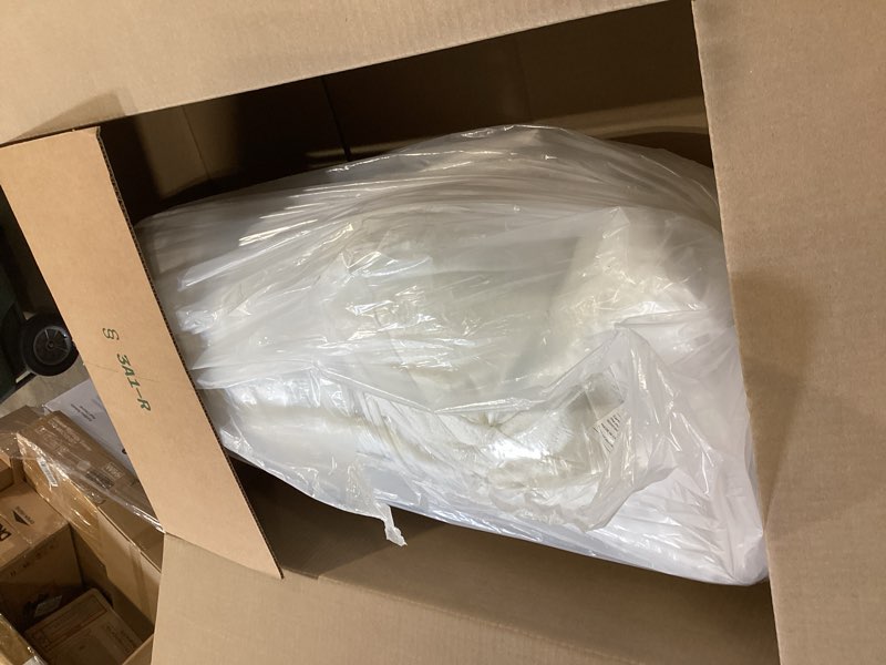Condition photo showing As Is for extra-thick 2 inch queen size mattress topper - ultra plush & soft viscose derived from bamboo mattress pad, naturally cooling & perfect for full body support, snow white snow white queen
