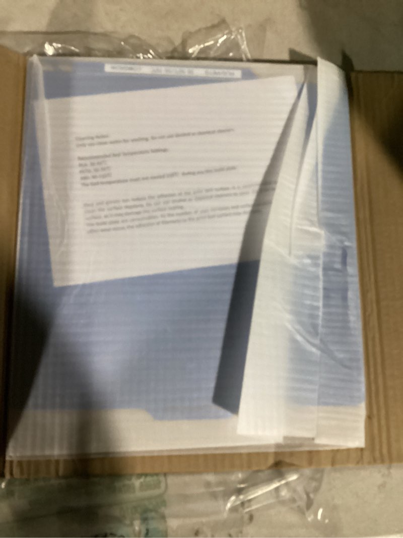 Condition photo showing Good Condition for Comgrow ArcticGrip Aurora Build Plate 235x235mm for Ender-3/Ender-3 V2/Ender-3 S1 Series 3D Printers, Frost Matte Blue Cold Print Sheet, Double-Sided Magnetic Surface Platform Cold 235x235mm
