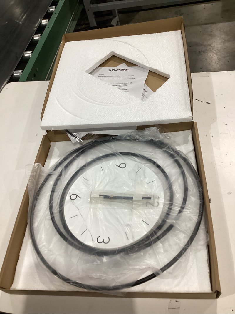 Condition photo showing New/Like New for decorative wall clock,silent non-ticking quality quartz movement battery operated,large wall clocks for living room kitchen home bathroom bedroom wall decor,16x16inch,white 230-white