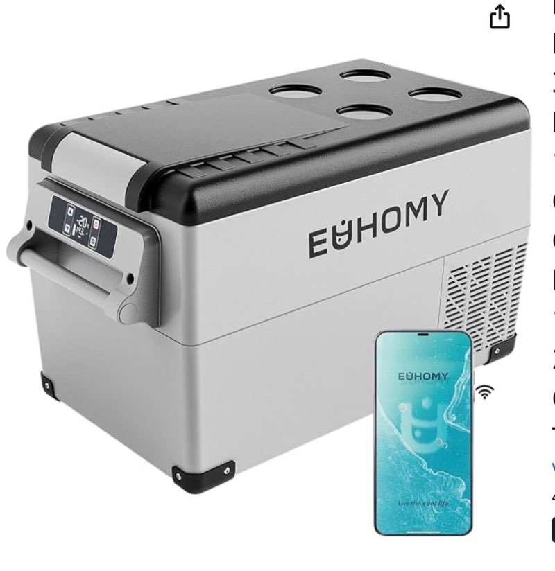 EUHOMY 12 Volt Refrigerator, 38QT(35L) Electric Cooler, 12V Fridge APP Control, 12V Cooler -4?~68?, 
