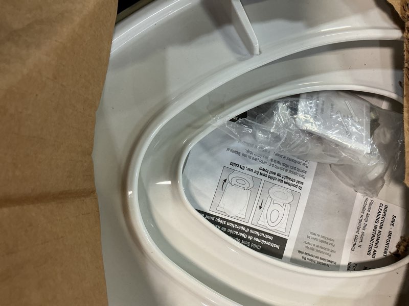 Condition photo showing Good Condition for little2big toilet seat with built-in toddler potty training seat, slow close, easy to install, made in usa, elongated, white