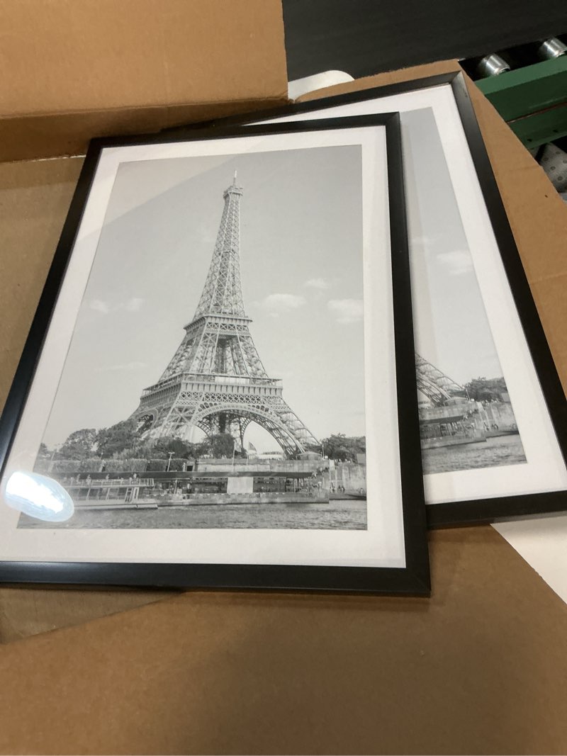 Condition photo showing As Is for (Incomplete, only 2 pack )upsimples 13x19 Picture Frame, Display Pictures 11x17 with Mat or 13x19Without, Wall Hanging Poster Frames, Black, 5 Pack Black 