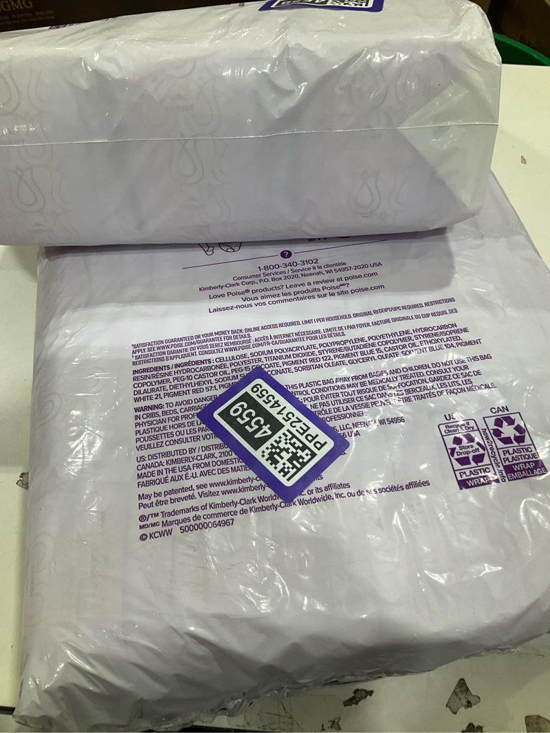 Condition photo showing New/Like New for Poise Incontinence & Postpartum Pads for Bladder Leaks, 6 Drop Ultimate Absorbency, Long Length, 90 Count, Packaging May Vary Long 90