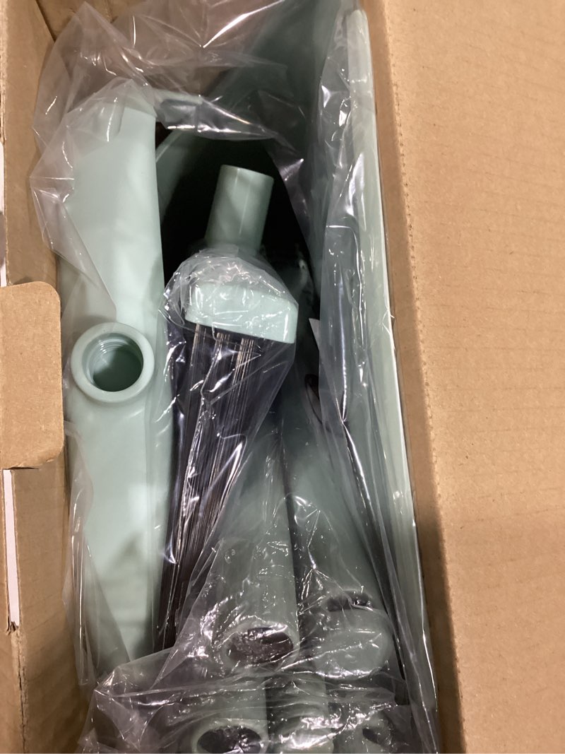 Condition photo showing New/Like New for Broom and Dustpan Set for Home, Dust pan with Long Handle, Broom with Dustpan Combo Set, for Home Kitchen Room Office Lobby Floor Use Upright Stand Up Sweeping (Gray&Green)