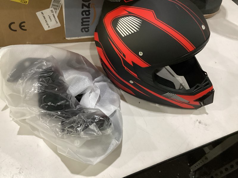 Condition photo showing Good Condition for dot adult atv mx helmets, four-wheel off-road motochross helmets, dirt bike helmets, motorcycle&powersports helmets with goggles gloves large red