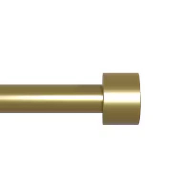 Style Selections Lola 28-in to 48-in Brushed Gold Steel Single Curtain Rod with Finials