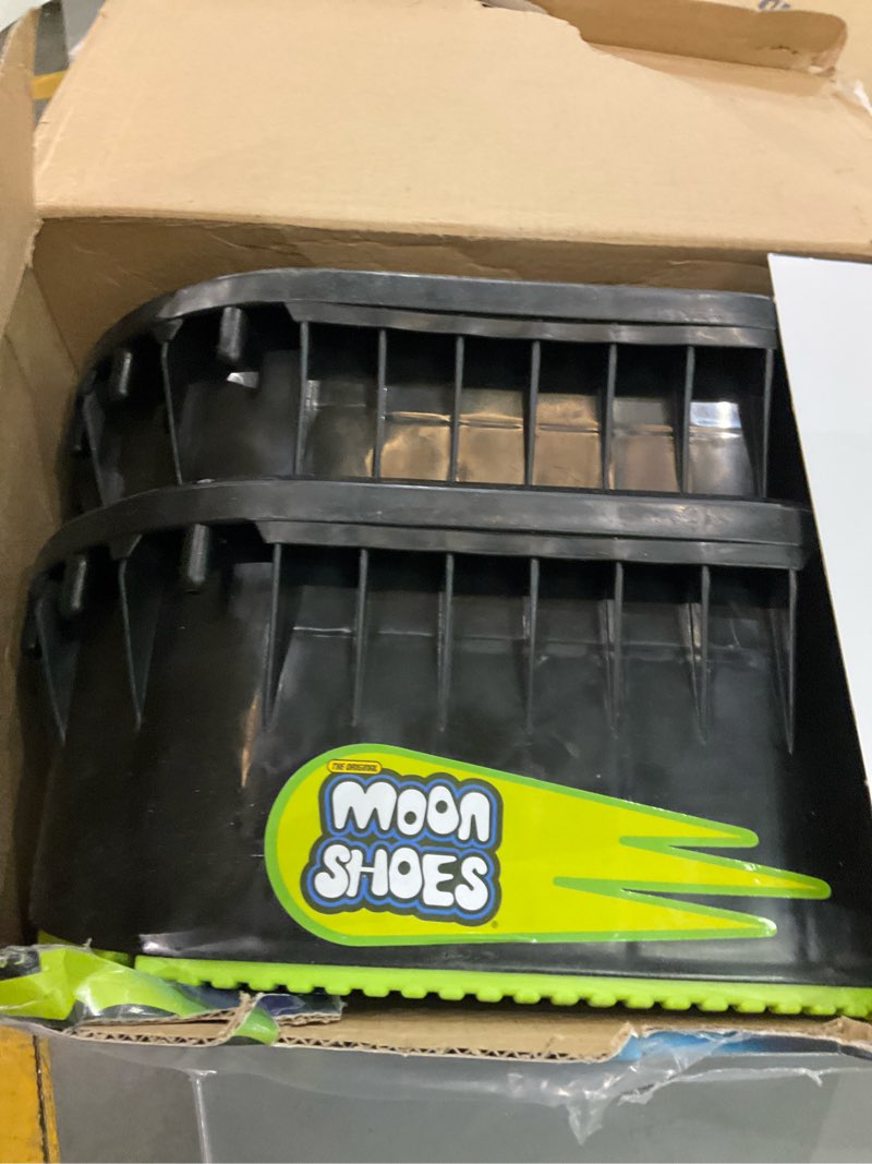 Condition photo showing As Is for Moon Shoes Bouncy Shoes, Mini Trampolines for Your Feet, One Size, New and Improved, Bounce Your Way to Fun, Very Durable, No Tool Assembly, Athletic Development, max Weight 130 lbs.