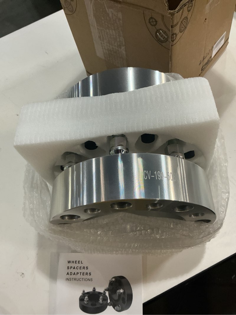 Condition photo showing New/Like New for cmo 2" 8x6.5/8x165.1 to 8x170 wheel adapters 126mm bore m14x1.5 studs 2pcs | 6061-t6 forged, 10.9 grade studs, anodized, for chevy gmc 2500 3500 suv van 8x6.5 hubs to fit 8x170 wheels 2.0" (2pc)