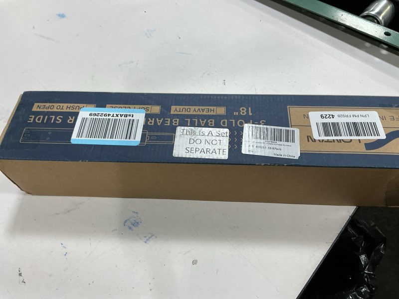 Condition photo showing New/Like New for lontan 6 pairs 18 inch soft close drawer slides, 18 inch heavy duty drawer slides full extension ball bearing side mount slides for dresser, kitchen 100lb capacity drawer runners 18 inch 6