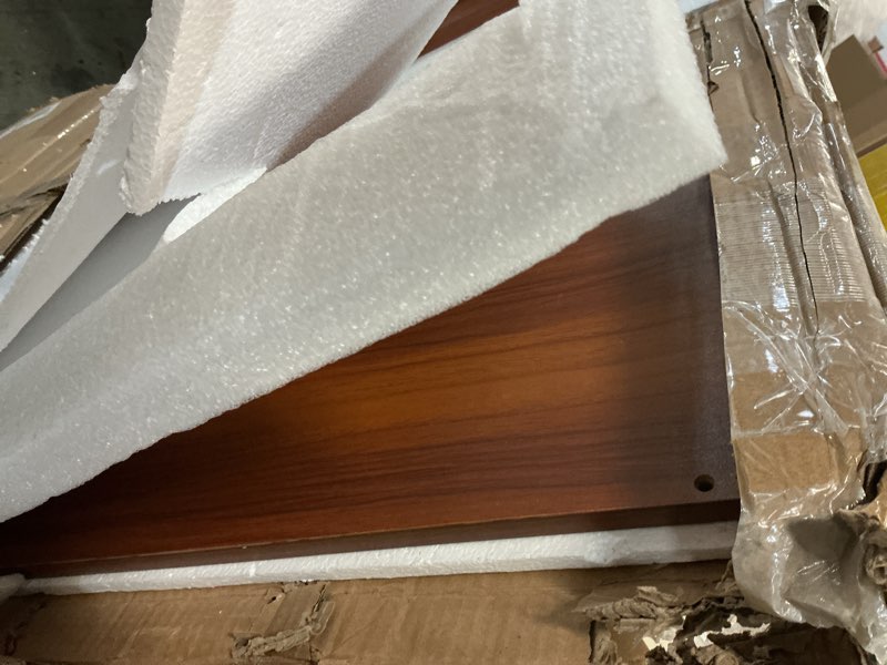 Condition photo showing As Is for Huuger Computer Desk, 55 Inch Home Office Desk, Gaming Writing Work from Home Study Desk, Large Legroom, Sturdy Metal Frame, Modern Simple, Rustic Brown ( incomplete top only) 