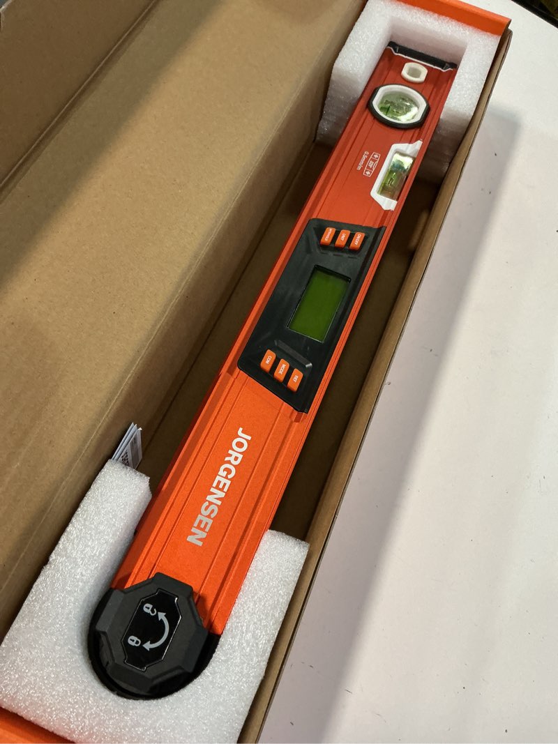 Condition photo showing Good Condition for jorgensen digital angle finder, multi angle finder tool with backlit lcd, protractor digital level with horizontal & vertical bubble