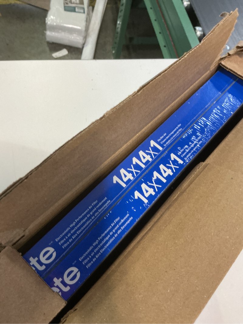 Condition photo showing New/Like New for filtrete 14x14x1 ac furnace air filter, merv 13, mpr 1900, premium allergen, bacteria&virus filter, 3-month pleated 1-inch electrostatic air cleaning filter, 2-pack (actual size 13.781x13.813x0.84 in)