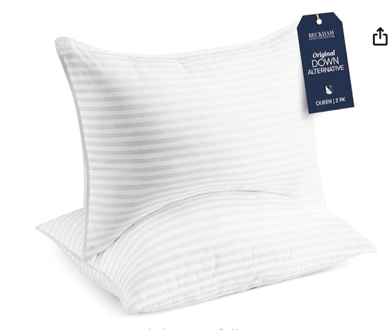  Beckham Hotel Collection Bed Pillows Standard/Queen Size Set of 2 - Original Soft Down Alternative Pillow for Sleeping - Soft Support for Back, Stomach or Side Sleepers