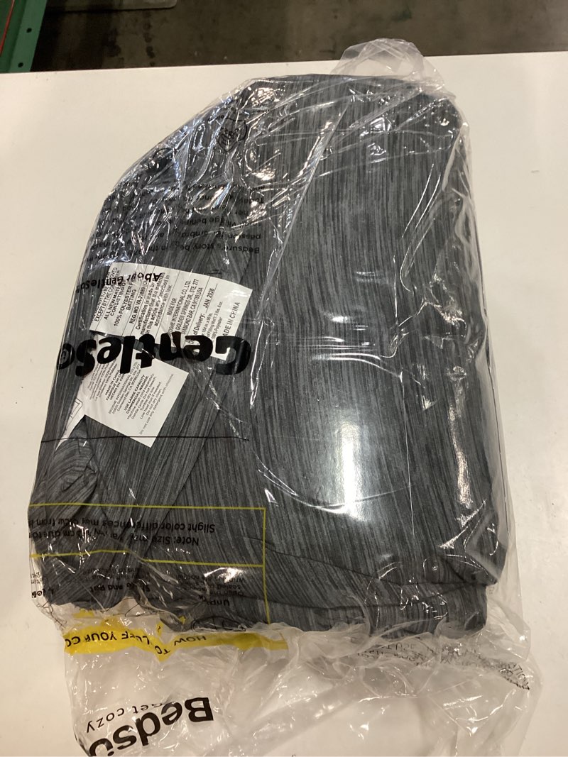 Condition photo showing New/Like New for bedsure king size comforter set - charcoal grey soft bedding for all seasons, cationic dyed bed set, 3 pieces, 1 king size comforter (104"x90") and 2 pillow shams (20"x36"+2") king 03 - charcoal grey