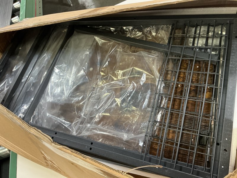 Condition photo showing Good Condition for keomaisyto Microwave Cart with Storage, Kitchen Island Cart with Table Top & Drawer, 3 Tier Rolling 