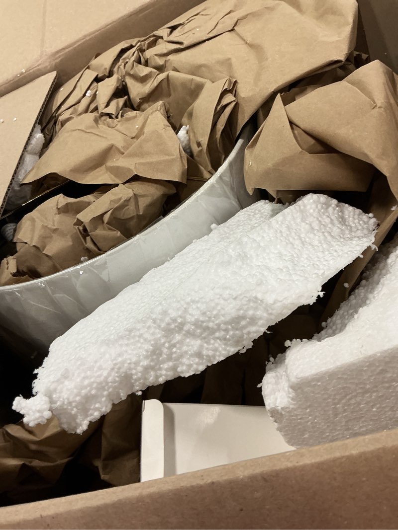 Condition photo showing Good Condition for Ink+Ivy Table Lamp - Chic Bubble Dot Glass Body, Two-Tone Gold Base Nightstand Bedside Lamp, Study Lamp, Clear Polarized Cord, Socket Swtich, Gracy Ivy Décor Lamp Drum Shade, 25.5" H Gold/White