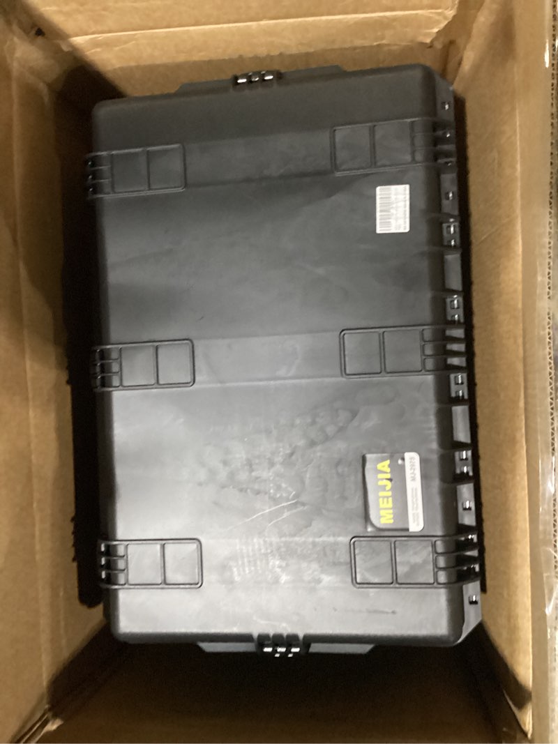Condition photo showing New/Like New for meijia premium portable all weather waterproof rolling hard compact camera case with customizable fit foam with rolling wheels and retractable pull handle,31.3"x20.3"x15.5"