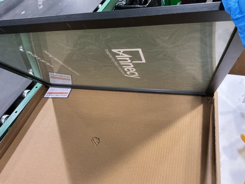 Condition photo showing As Is for Americanflat 19x26 Picture Frame with Polished Plexiglass - Black Picture Frame - Wide Photo Frames Made of Engineered Wood for Vertical or Horizontal Wall Display - Epic Collection - Black Black 19x26