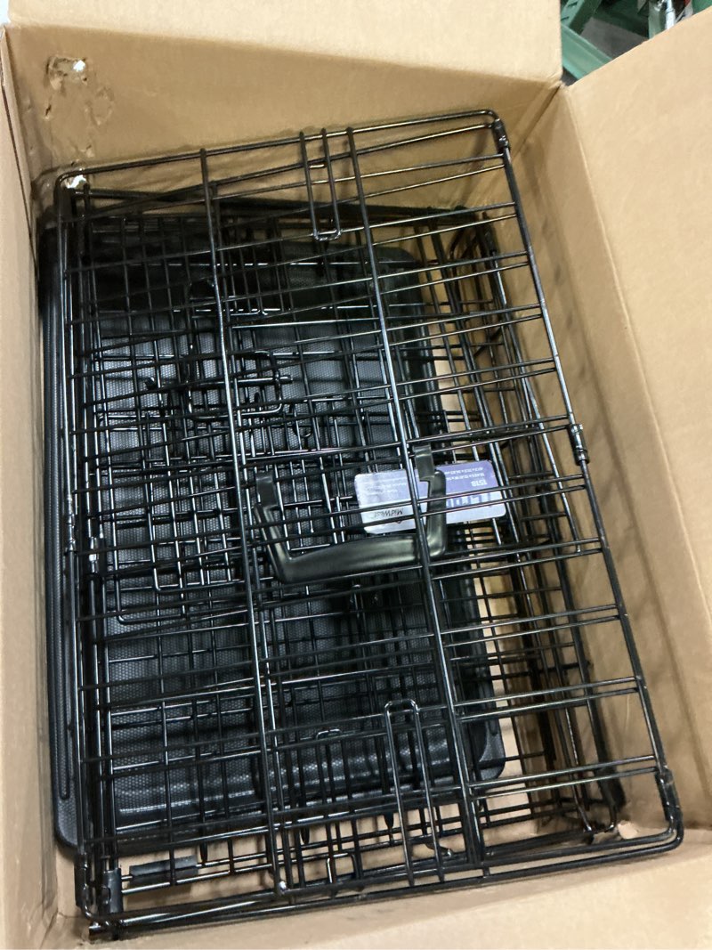 Condition photo showing As Is for Midwest Homes for Pets 18-Inch iCrate Folding Dog Crate with Divider Panel, Leak-Proof Tray & Secure Latches – Metal Wire Kennel for Tiny Breeds – Portable, Durable & Easy to Assemble 18.0"L x 12.0"W x 14.0"H Black