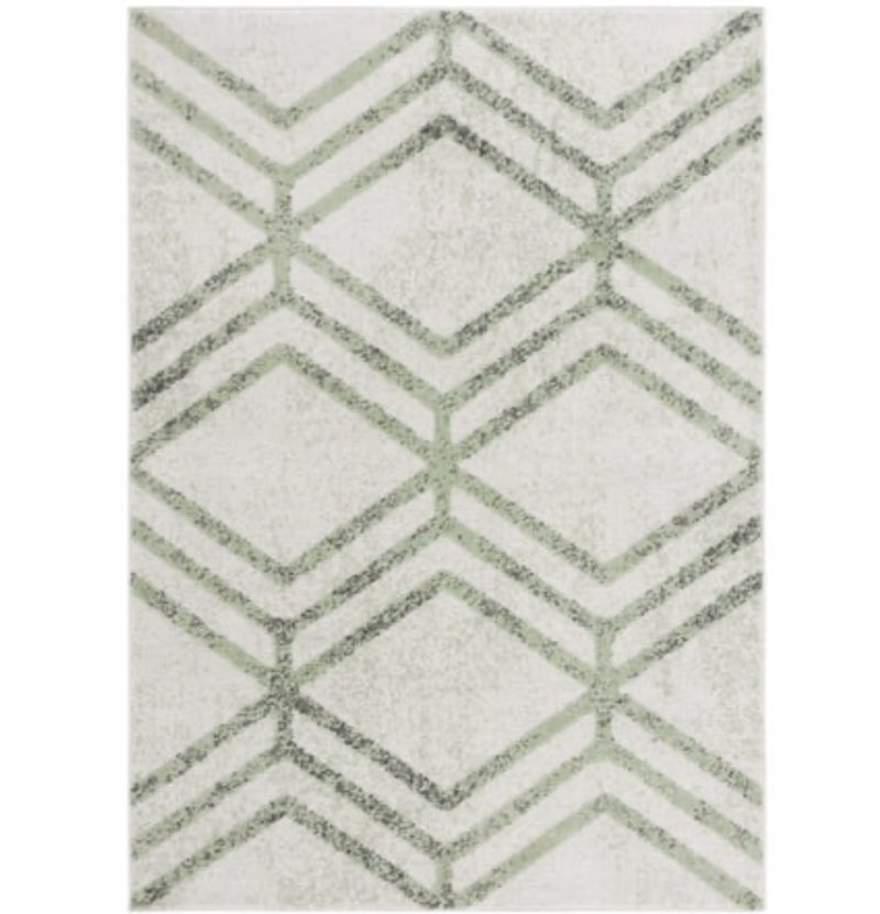 SAFAVIEH Adirondack Collection Area Rug - 9' x 12', Ivory & Sage, Modern Design, Stain Resistant, Ideal for High Traffic Areas in Living Room, Bedroom & Dining Room (ADR253D-9)