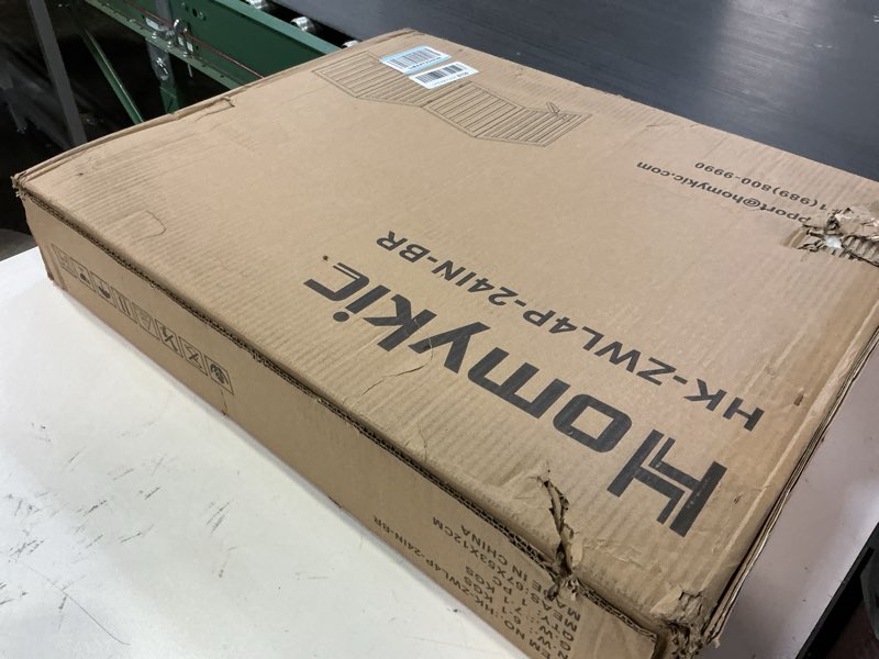 Condition photo showing New/Like New for Homykic Bamboo Freestanding Dog Gate, No Assembly Pet Gate Indoor, 24”H x 75”W Extra Wide Foldable Puppy Fence with Support Feet for The House, Doorways Stairs, 4 Panels, No Drilling, Espresso