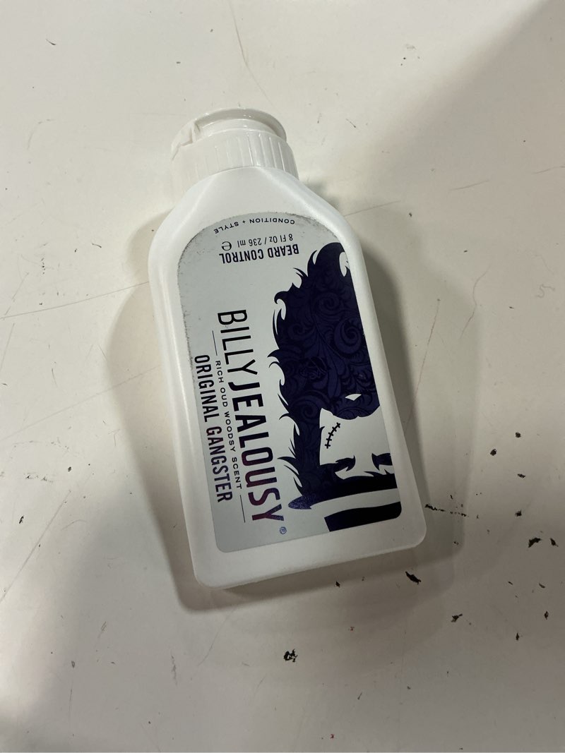 Condition photo showing New/Like New for billy jealousy beard control leave in beard conditioner for men with aloe leaf juice and jojoba seed oil, softens hair and skin, light hold with matte finish original gangster