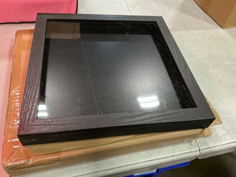 Condition photo showing Good Condition for 1 pack t shirt display frame,13" x 13" black jersey displays frame case,1" depth of usable space shadow box, display case for shirts, jerseys, memorabilia