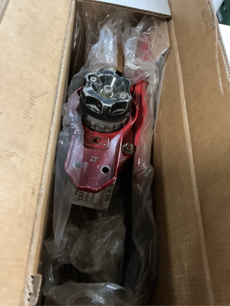 Condition photo showing As Is for jet 1-1/2 ton lever hoist, 10' lift, shipyard hooks (jlp-150a-10sh) 1-1/2 ton 10' lift hoist w/ shipyard hooks