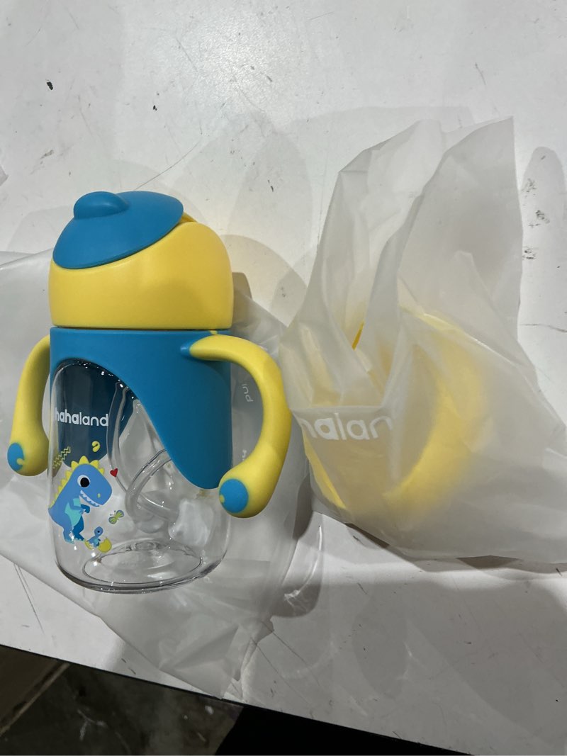 Condition photo showing Good Condition for hahaland sippy cup for 6+ month old - 2 in 1 spout & straw sippy cups for toddlers 1-3 no spill transition weighted straw toddler cups - 1 cup with 2 nipples dino sippy cups
