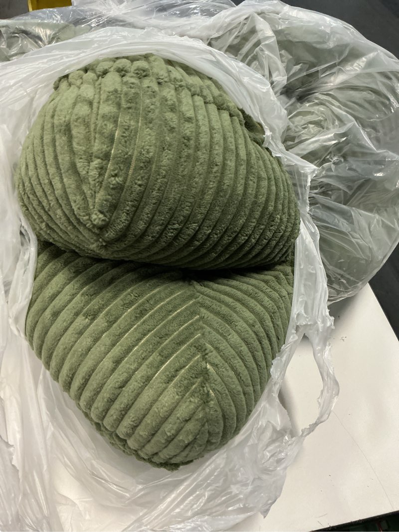 Condition photo showing As Is for fukumaru dog couch bed, corduroy cozy cat bed for indoor cats with washable cover, 28in waterproof orthopedic dog beds sofa for small dogs and large cats, cute warm cotton pet sofa, green green 28.3"lx20.5"wx9"th