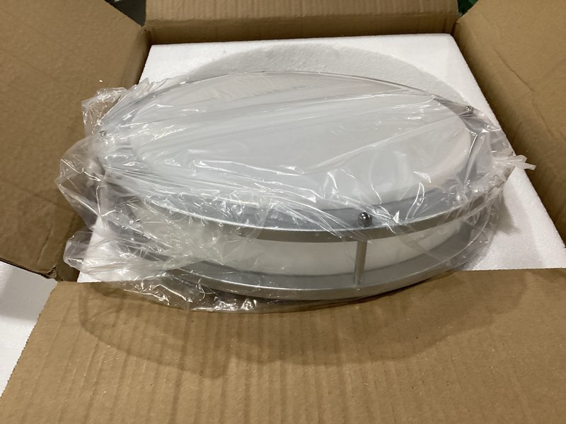 Condition photo showing New/Like New for AOMEI 16inch White Natural Light Spectrum LED Ceiling Light for Bedroom Living Room 24W 3000K-6000K, 4-Point Secure Flush Mount Flat Panel, CRI?97 Round Modern Fixture with Remote Control White 16 inch