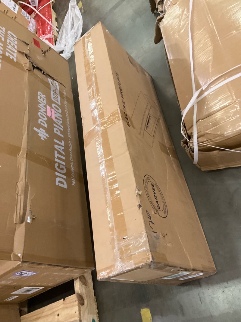 Condition photo showing As Is for IDEALHOUSE Electric Fireplace Heater with 12 Frame and LED Light Colors, Black