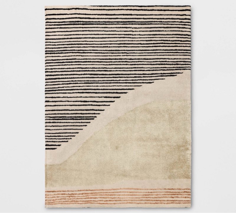 5'x7' Color Blocked Linear Area Rug Tan/Black - Threshold™