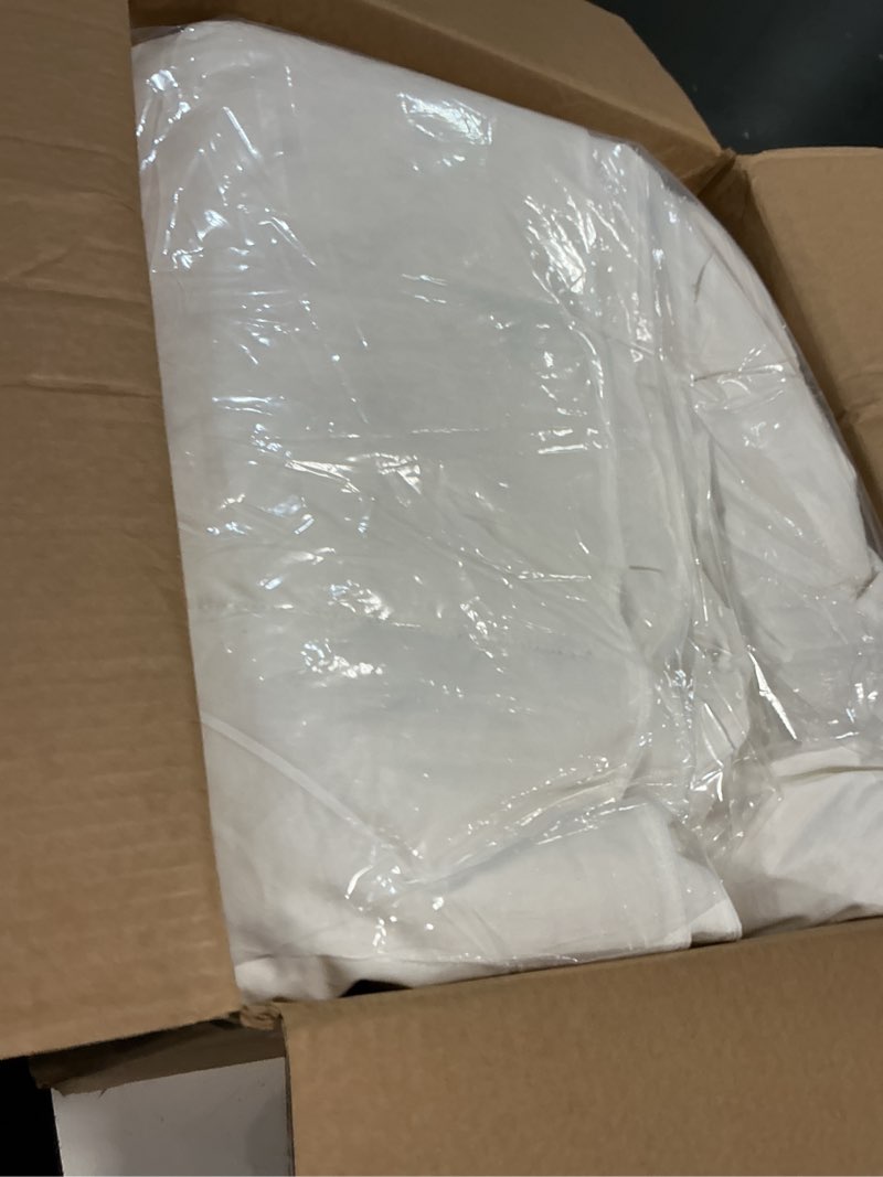 Condition photo showing Good Condition for Feathers Down Comforter King - Organic Cotton Quilted Medium Warm All Seasons Duvet Insert or Stand-Alone Comforter (106x90, Ivory White) King White/All-season