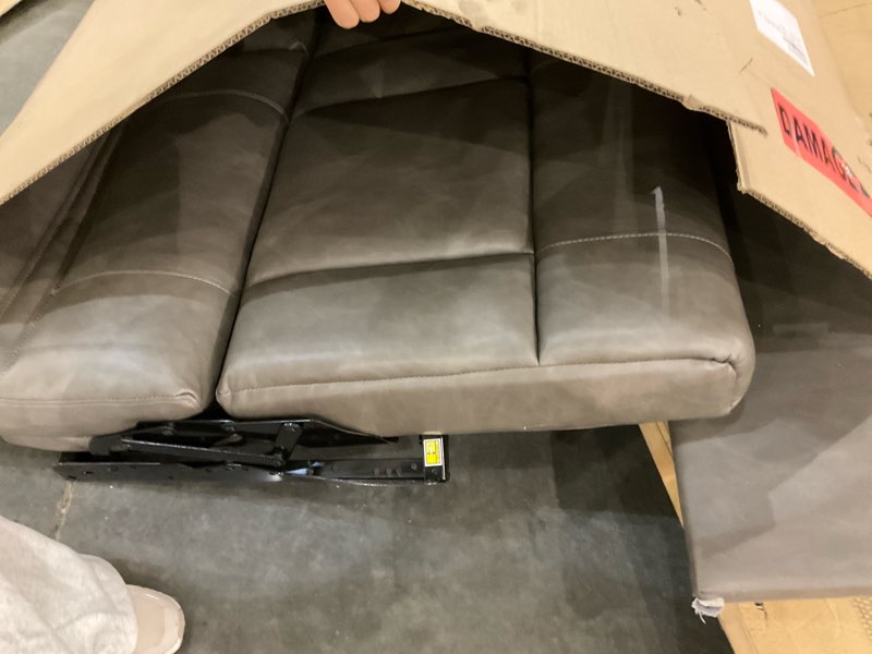 Condition photo showing As Is for Thomas Payne Signature 72" McCoy RV Jackknife Sleeper Sofa with Matching Kickboard, Easy Transition, High-Density Foam Cushioning, Fold-Down Center, Dual Cupholders - 2024044414