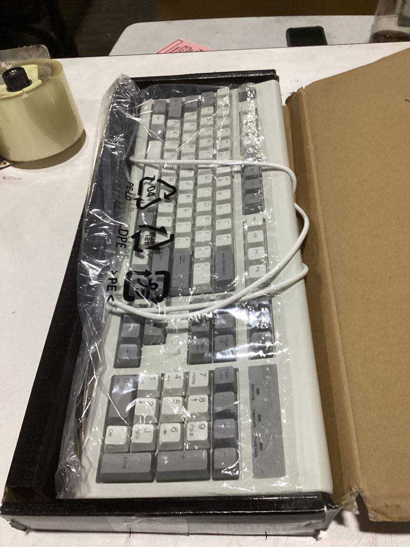 Condition photo showing Good Condition for Perixx PERIBOARD-106M, Wired Performance Full-Size USB Keyboard, Curved Ergonomic Keys, Classic Retro Gray/White Color, US English Layout Beige
