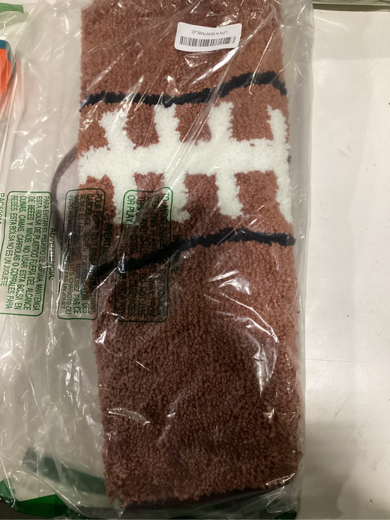 Condition photo showing New/Like New for Funtery Football Rug for Boys Room Decor Non Slip Absorbent Sports Soft Mat Field Sports Area Rug Plush Washable Carpet Bedroom Bathroom Welcome Door Game Day(Brown, 32x20 Inches, Football) Brown 32x20 inches Football