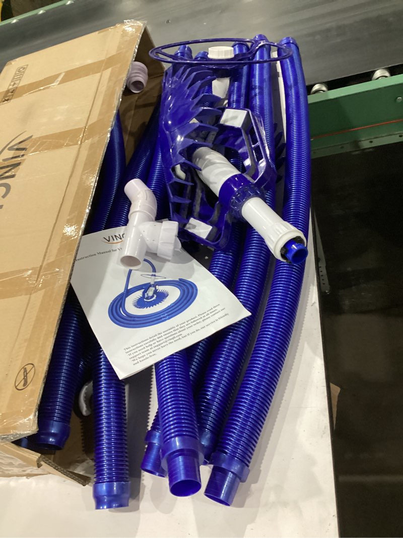 Condition photo showing Good Condition for vingli pool vacuum cleaner automatic sweeper swimming pool creepy crawler vacuum with 33ft hoses (navy blue&white)