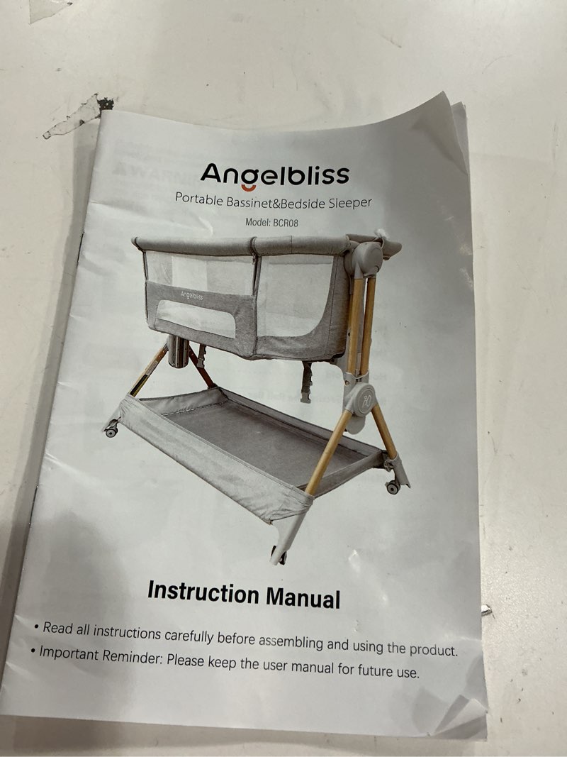Condition photo showing Good Condition for ANGELBLISS Baby Bassinet, 3-in-1 Bedside Bassinet for Baby, One-Touch Foldable Baby Crib for Newborn with Full-Mesh Sides & Adjustable Height, Mattress & Storage Bag | foldable bassinet, travel bassinet, incline bassinet, Adjustable Height, bedside bassinet, Full-Mesh Sides