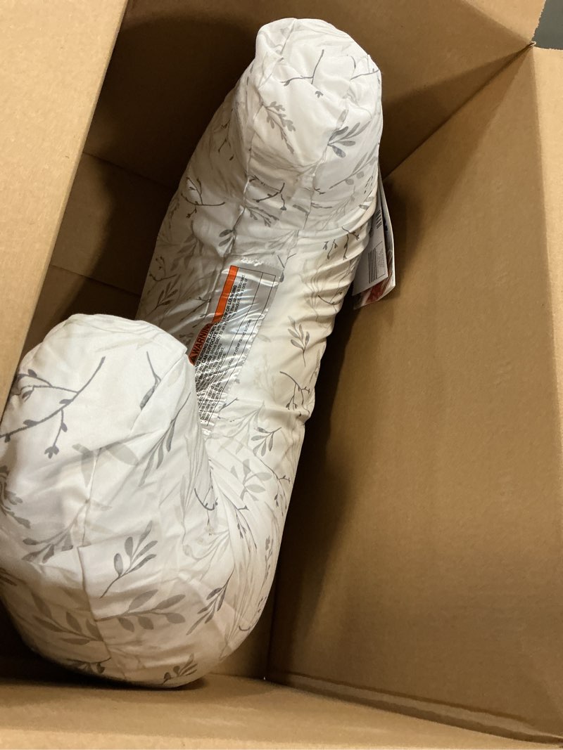 Condition photo showing Good Condition for Boppy Nursing Pillow - Firm, Ergonomic U-Shaped Bottle and Breastfeeding Pillow with High Lift for Comfort and Support, Spacious Surface - Gray Gentle Leaves New Nursing Pillow Gray Gentle Leaves