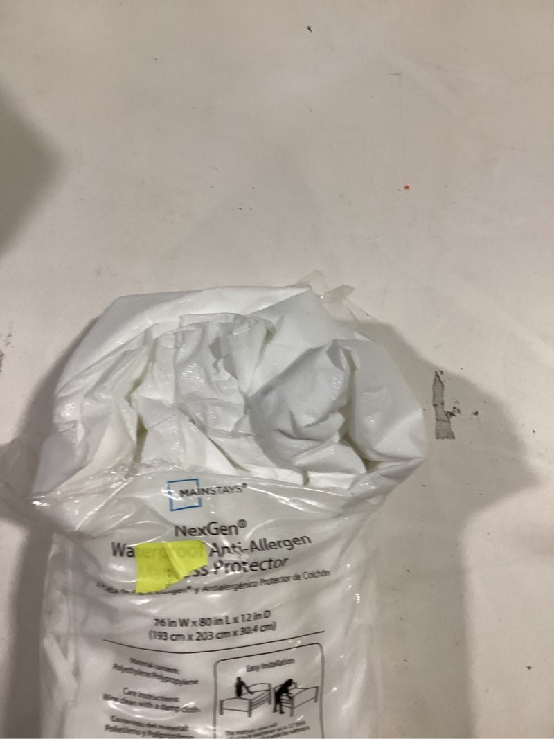 Condition photo showing As Is for mainstays nexgen waterproof fitted mattress protector, king