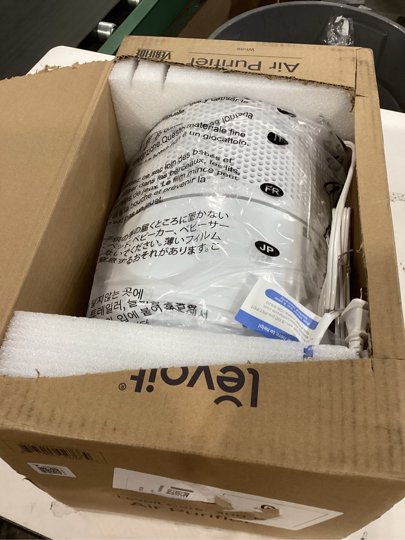Condition photo showing Good Condition for levoit air purifier for home allergies pet hair in bedroom, covers up to 1073 ft² by 56w high torque motor, aham verifide, 3-in-1 filter with hepa sleep mode, remove dust smoke odor, core300-p, white
