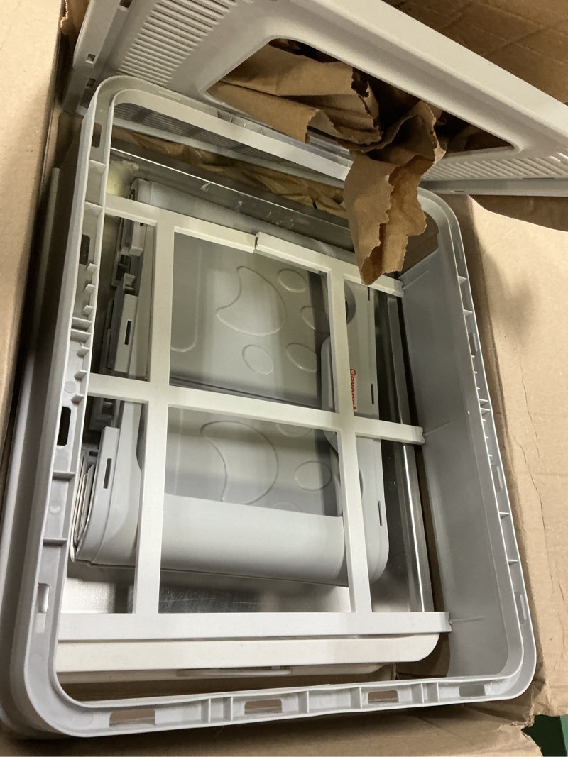 Condition photo showing As Is for Devopet Stainless Steel Cat Litter Box Enclosed Litter Box with Lid Top Entry Foldable Litter Box Covered Metal Kitty Litter Box Large Litter Box with Cover Non-StickEasy Cleaning