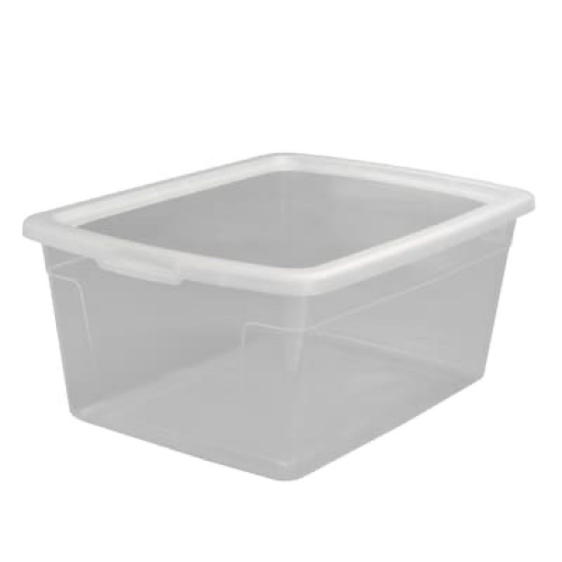 project source large 13.25 -gallons ( 53 -quarts ) clear stackable tote with standard snap lid