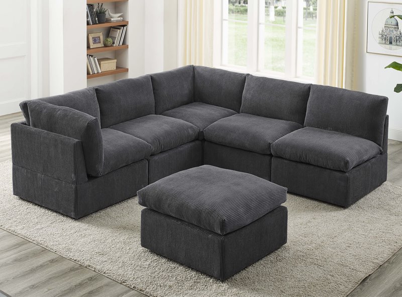 ( incomplete missing 3 Pieces) Kyanne Priyen 98” Wide Symmetrical Modern Corner Sectional