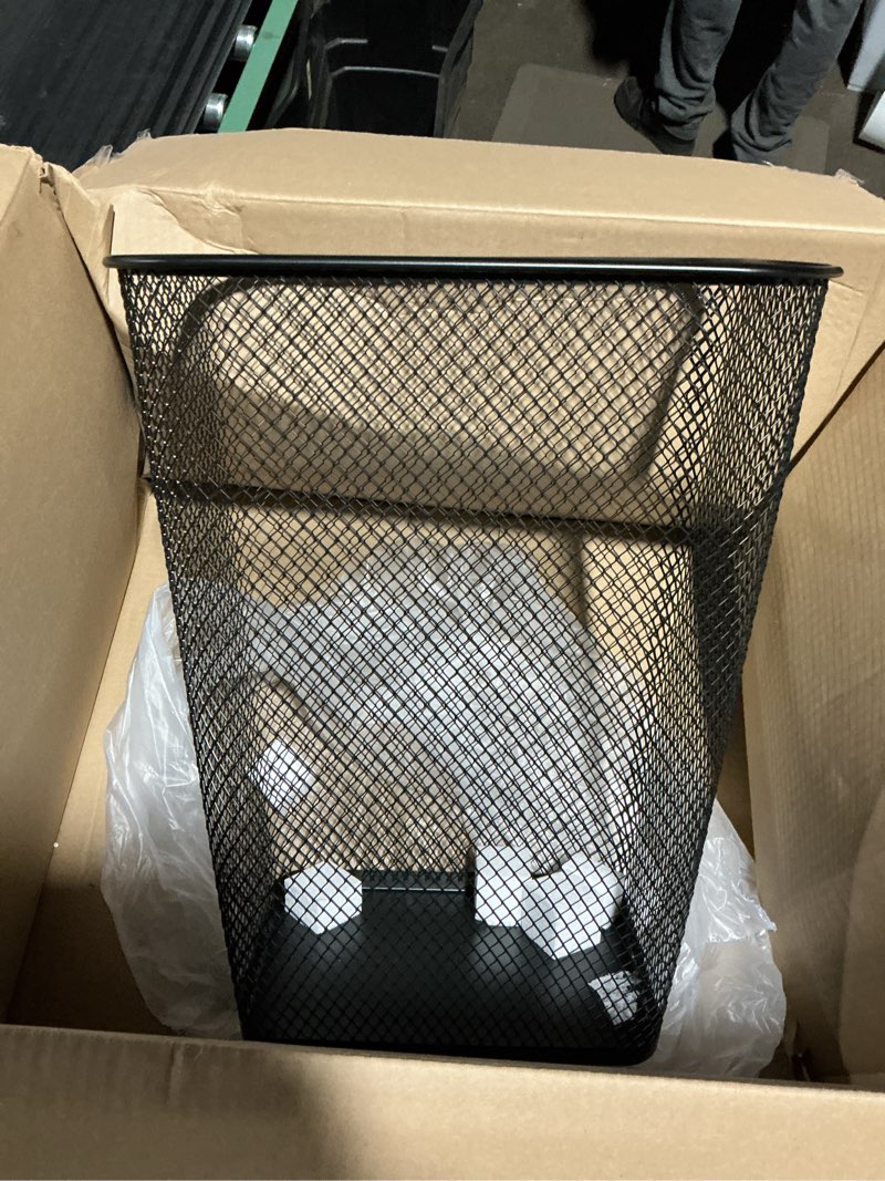 Condition photo showing Good Condition for Ybmhome Steel Mesh Rectangular Open Top Waste Basket Bin Trash Can for Office Home 8x12x12 Inches 1103s (1, Black) 1 Black